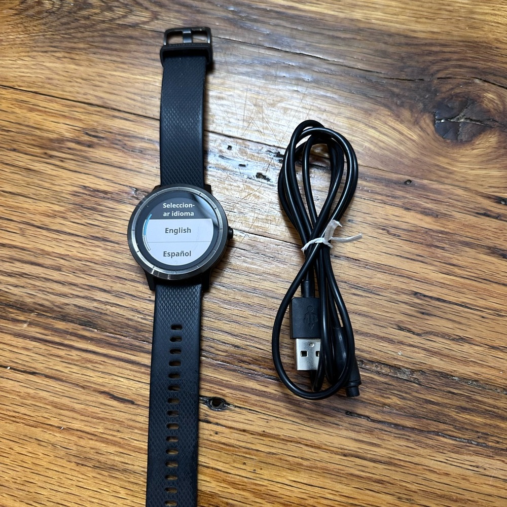 Garmin Black Smartwatch with Charging Cable